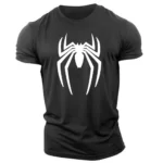 Four-Seasons-Fashion-Outdoor-Leisure-Sports-2d-Spider-Print-Adult-Men-S-Round-Neck-Short-Sleeve