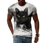 Summer-New-Animal-Cat-Pattern-3D-T-shirt-Hip-Hop-Trend-Personality-Fashion-Round-Neck-Top