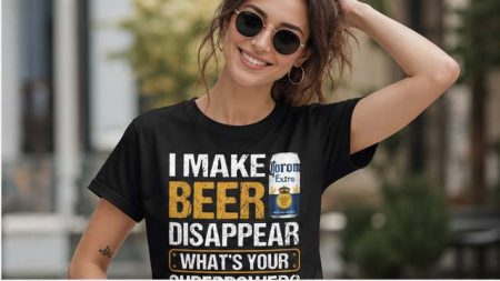 " I make Beer disappear - What's your superpower ? " Funny T-shirts , Graphic T-shirts