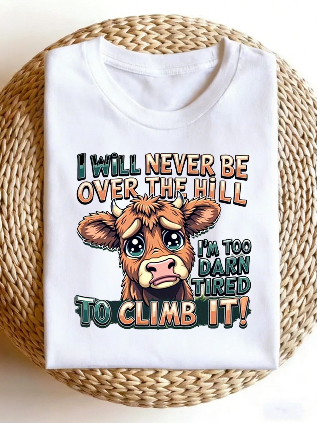 Men'S Funny Cow Sayings T-Shirt I Would Never Coaster Cute Animal Graphic Casual Summer Top Soft Fabric Regular Length Head Design Sizes 0XL to 4XL