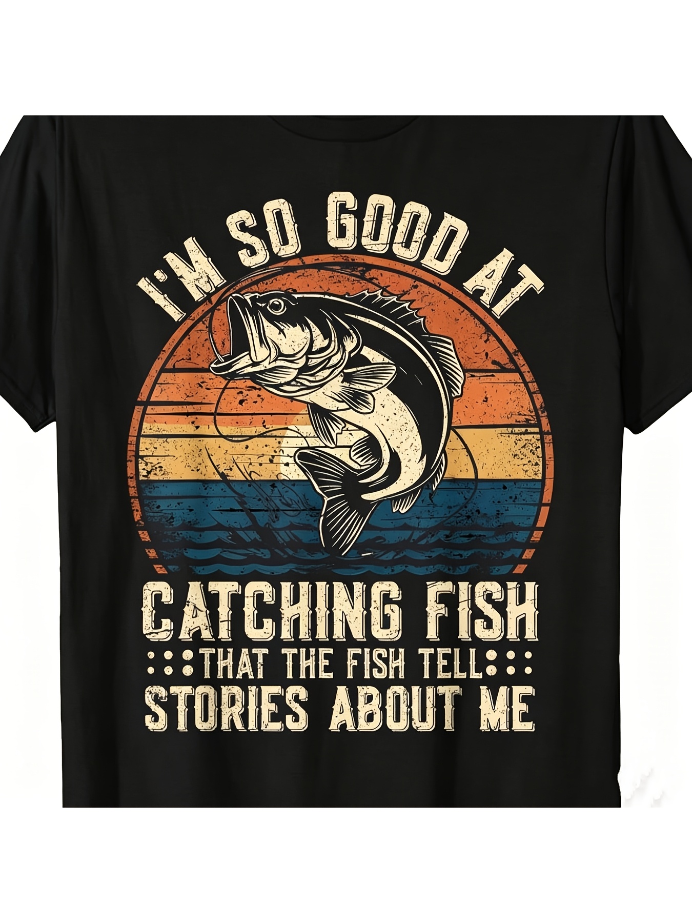 Mens Fishing Funny Fisherman Bass Fishing Jokes Fish T Shirtfashion Boutique T Shirt Casual WearPattern Print Crew Neck T Shirt Gift