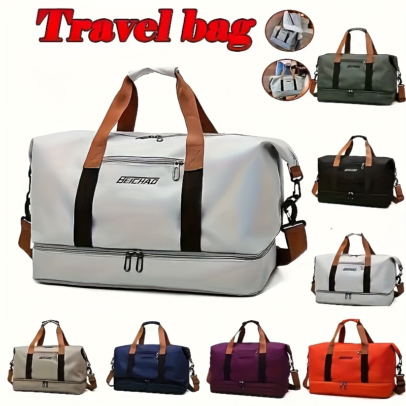 Travel Bag, Luggage Bag, Dry Wet Separation Large Capacity Travel Bag, Leisure Outdoor Travel Bag Handbag, Women'S Fitness Yoga Bag, Weekend Tote Overnight Bag