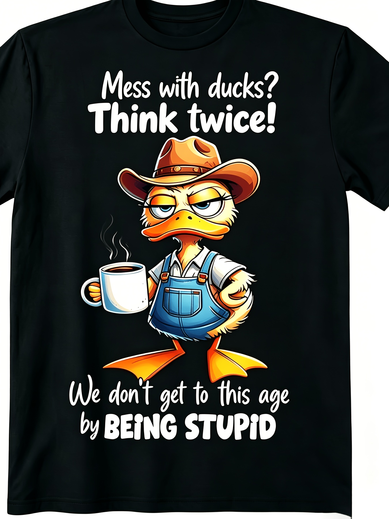 Vintage "Don't Mess with Old Ladies" Slogan T-Shirt - Retro Statement Graphic Tee Suitable for, Round Neck Casual Shirt with Humorous Warning, Machine Washable for Year-Round Wear