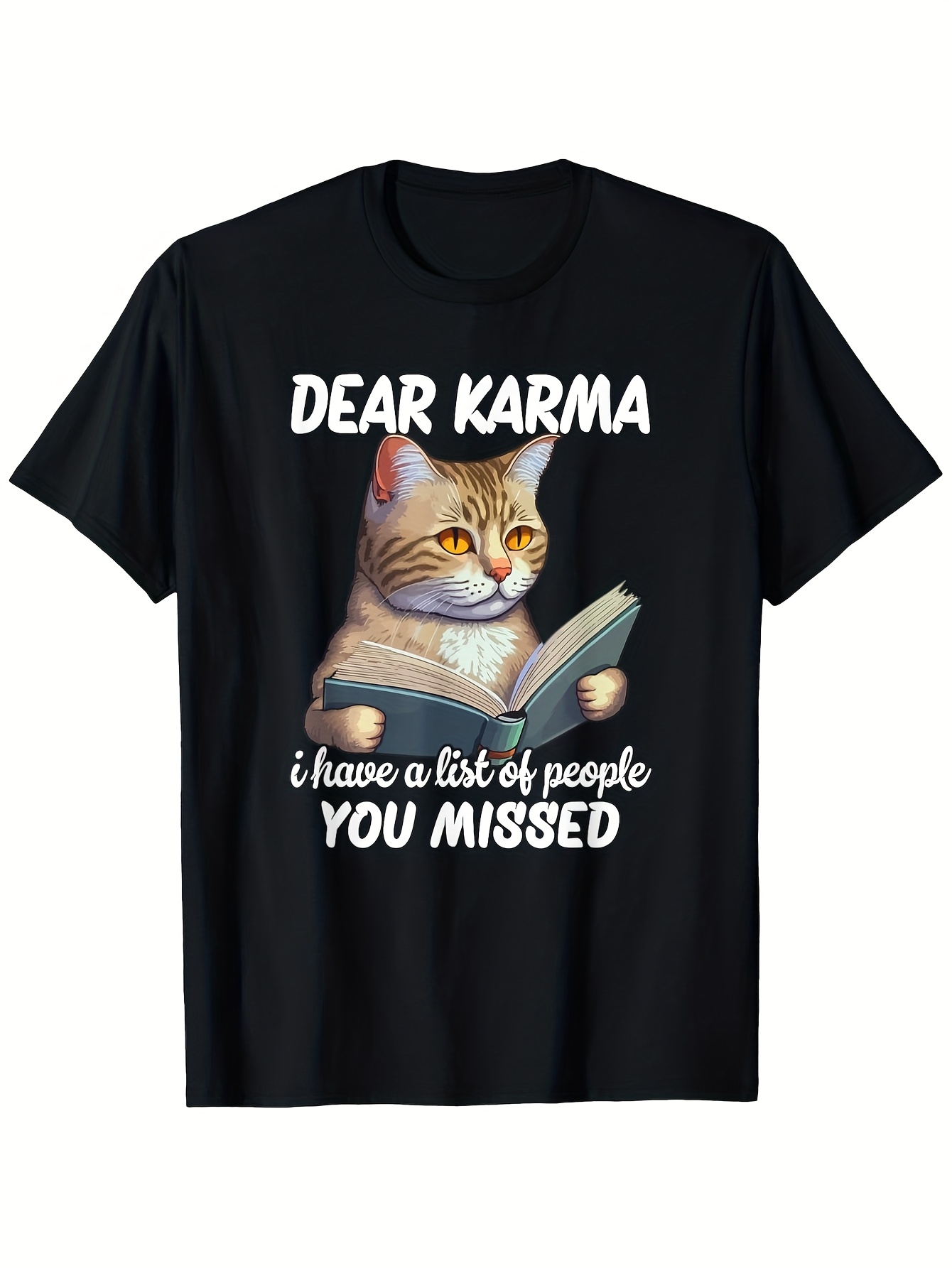 Men S Funny Dear for KARMA I Have A List Cat & 3D Gorilla Print T Shirt 180g Heavyweight Casual Streetwear Tee with Humorous Animal Graphic S XXXL S Machine Washable for CasSame Style 2026 Summer Shirt Sleeved Printed T Shirt 180G