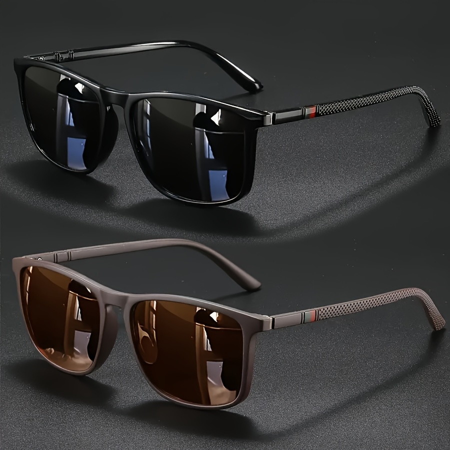 Two-pack of Trendy Retro Square-framed Futuristic Sunglasses, Unisex, Suitable for Driving, Vacations, Outdoor Cycling,, Etc., and a Perfect Gift for All Seasons.