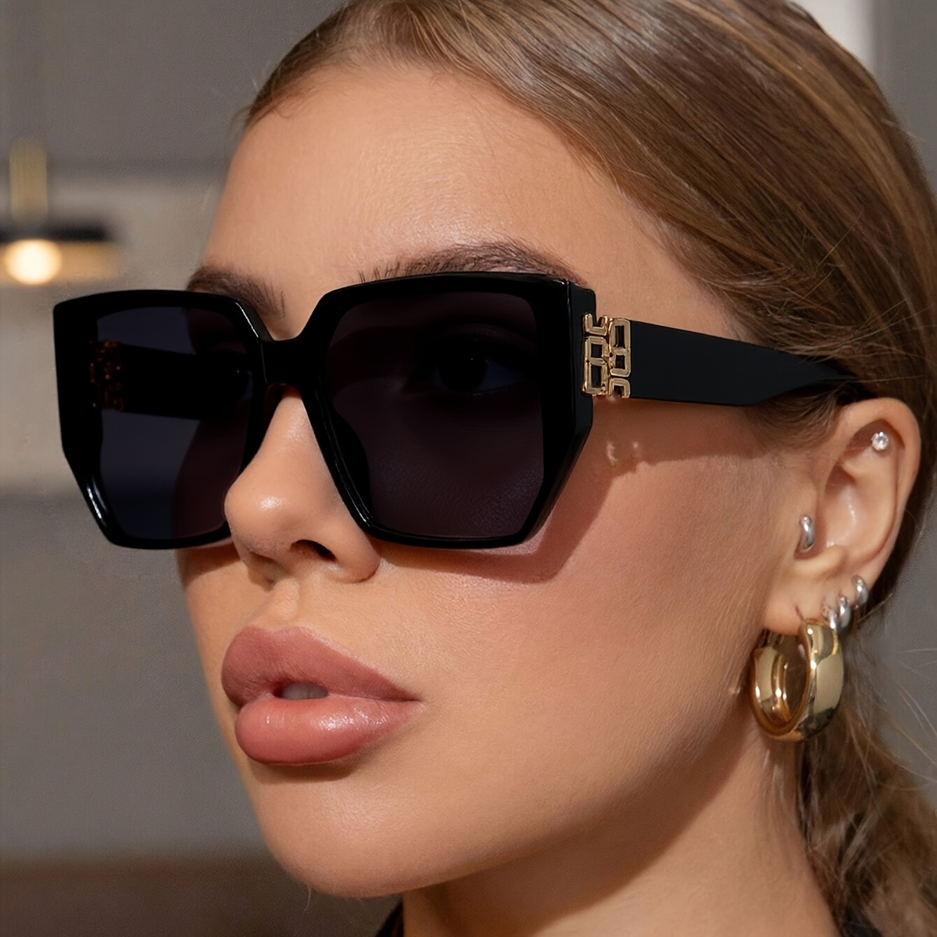 Vintage Oversized Thick Plastic Frame Fashion Glasses, Classic And Versatile, Ideal for, Fashion for Women