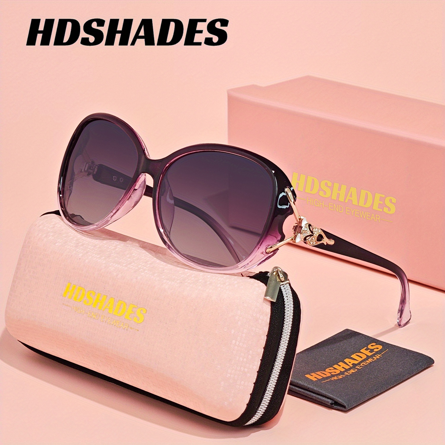 HDSHADES Unisex Stylish Full-Rim Glasses, Skin-Friendly Butterfly Frame Glasses
