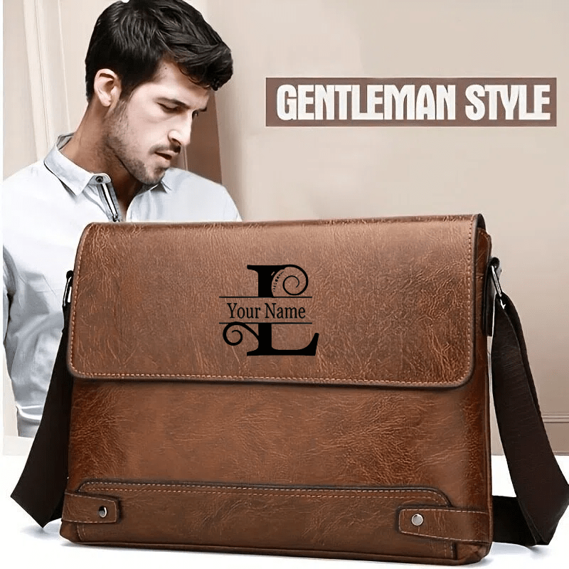 A Customizable New Fashionable Bag for Men, a Business Briefcase, a Single-shoulder Bag, a Crossbody Bag, an A4 Document Backpack, Available in Two Colors: Black and Khaki. A Gift for Yourself