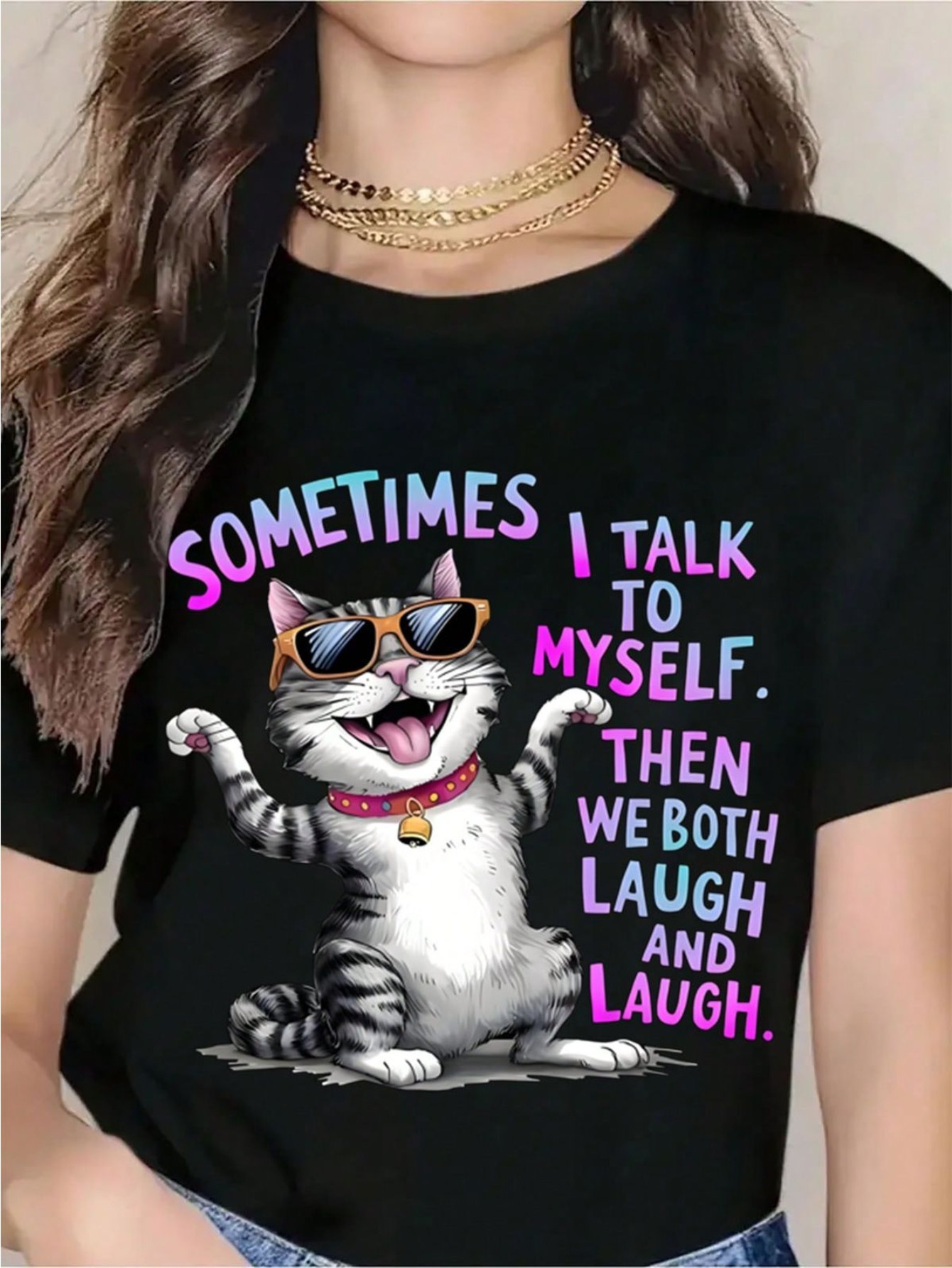 Fun Humorous Print T-Shirt | 100%, Crew Neck with Whimsical Print - Ideal for Casual Wear, Gardening, Black & White, Perfect for Halloween, Christmas, Thanksgiving, Birthday Gift for Men & Women