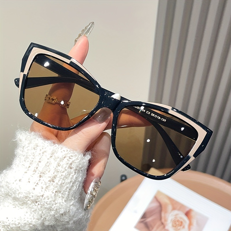 Color-Matching Fashion Cat-Eye Sunglasses for Men And Women of The Same Style | Hip-Hop Cute European And American Style, Street Shooting Versatile Sunglasses, Trendy Couple Models